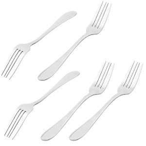 Unique Bargains Home Restaurant Utensil Stainless Steel Fruit Salad Dessert Fork 6.3" Long 5 Pcs Silver Tone - 1 of 3