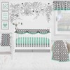 Bacati - Love Gray/Mint set of 2 Small Side Crib Rail Guard Covers - 4 of 4