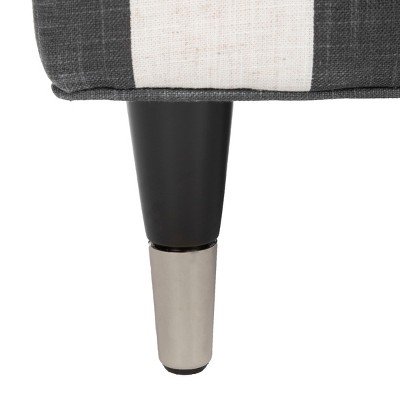 Chloe Black and White Striped Linen Arm Chair