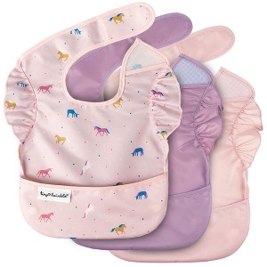 Tiny Twinkle Mess-Proof and Waterproof Baby Food Bib for Boys or Girls, Machine Washable and BPA-Free w/Adjustable Closure - 1 of 4