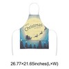 Unique Bargains Christmas Aprons Christmas Tree Santa Claus Linen Yellow Blue Black 21.65"x26.77" 1 Pcs - 3 of 4