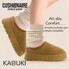 CUSHIONAIRE Women’s Kabuki Genuine Suede Platform Mule Slippers with Memory Foam, Indoor/Outdoor, Wide Widths Available - 2 of 4