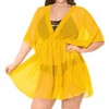 LA LEELA Women's Beachwear Swimsuit Coverups for Women Summer Swim Beach Dress Cover Ups for Swimwear Women Bathing Suit Mini Duster - 2 of 4