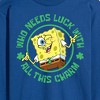 Men's - SpongeBob Squarepants - Who Needs Luck With This Charm Long Sleeve Graphic T-Shirt - 2 of 4