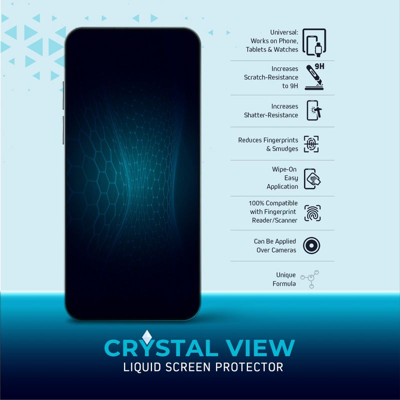 CRYSTAL VIEW Liquid Screen Protector for All Phones Tablets and Smart Watches, 5 of 7