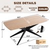 YOUNIKE Modern 69.3" L x 33.85" W Dining Room Table Set for 4, Rectangular Island Table for Kitchen with Wooden Top & Black Metal Cross Base - 3 of 4