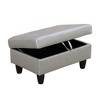 AndMakers 34 in. W Silver Faux Leather Rectangle Ottoman with Storage - 3 of 4