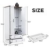 Brafab 71" Modern Functional Armoire Wardrobe Closet with Adjustable Shelf and Hanging Rail, 2 Wide Drawers,white - 2 of 4