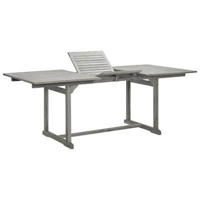 vidaXL Garden Table Grey Solid Acacia wood Medium Extendable