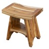 EcoDecors® Serenity® 18" Teak Wood Shower Bench with Shelf in EarthyTeak Finish - 4 of 4