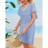 Girls swim cover up crochet swimsuits kids swimwear beachwear tops - 3 of 4