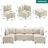 120" Modular Sectional Couch 6-Seater Large Sofa for Living Room U Shaped with Chaise Ottoman -Morden Fort - 2 of 4