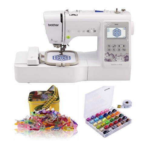 Brother Se600 Sewing And Embroidery Machine W/ Sewing Clips Bundle