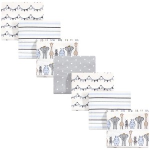 Hudson Baby Infant Boy Cotton Flannel Receiving Blankets Bundle, Royal Safari, One Size - 1 of 2