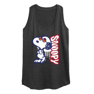 Women's - Peanuts - Graffiti Snoopy Graphic Racerback Tank - 1 of 4