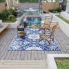 Resenkos Floor Mat Carpet,Indoor Door Mat,Reversible Outdoor Rug, 9'x 12' Waterproof Straw Floor Mat, Portable RV Camping Carpet, Blue & White Floral - 4 of 4