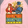 Girls' - Rock 'Em Sock 'Em Robots - Red Rocker, Blue Bomber Shirt Tail Raglan Graphic T-shirt - 2 of 4