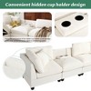 127.6" Upholstered L-Shape Modular Sectional Sofa with Storage Ottoman, 2 Hidden Cup Holders - 3 of 4