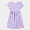 Girls' 2pk Adaptive Short Sleeve Swan and Floral Printed Dress - Cat & Jack™ Berry Pink/Purple - 2 of 4