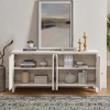 ORRD 65.2" Mid Century Buffet Cabinet with Storage, Geometric Accent Coffee & Wine Bar, Large Console for Living Room & Kitchen (Walnut) - 4 of 4
