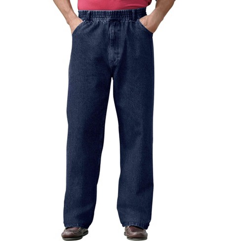 Liberty Blues Men's Big & Tall Loose-fit Side Elastic 5-pocket Jeans - Big  - 58 38, Blue : Target