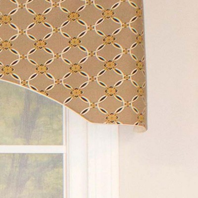 Stone Geometric Arch Rod Pocket Valance with Cord Edge