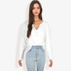 Anna-Kaci Women's Rivet Detail Notched V-Neck Textured Pocket Detail Pullover Top - 3 of 4