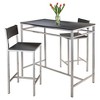3pc Hanley Counter Height Dining Set with 2 Stools Metal/Black/Slate Gray - Winsome - image 3 of 4