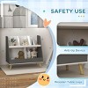 INFURNIC Decorative Bookshelf 2 Tier Kids Bookcase with 5 Compartments and Pine Wood Legs, Gray, 31.5"*13.4"*28.5" - 2 of 4