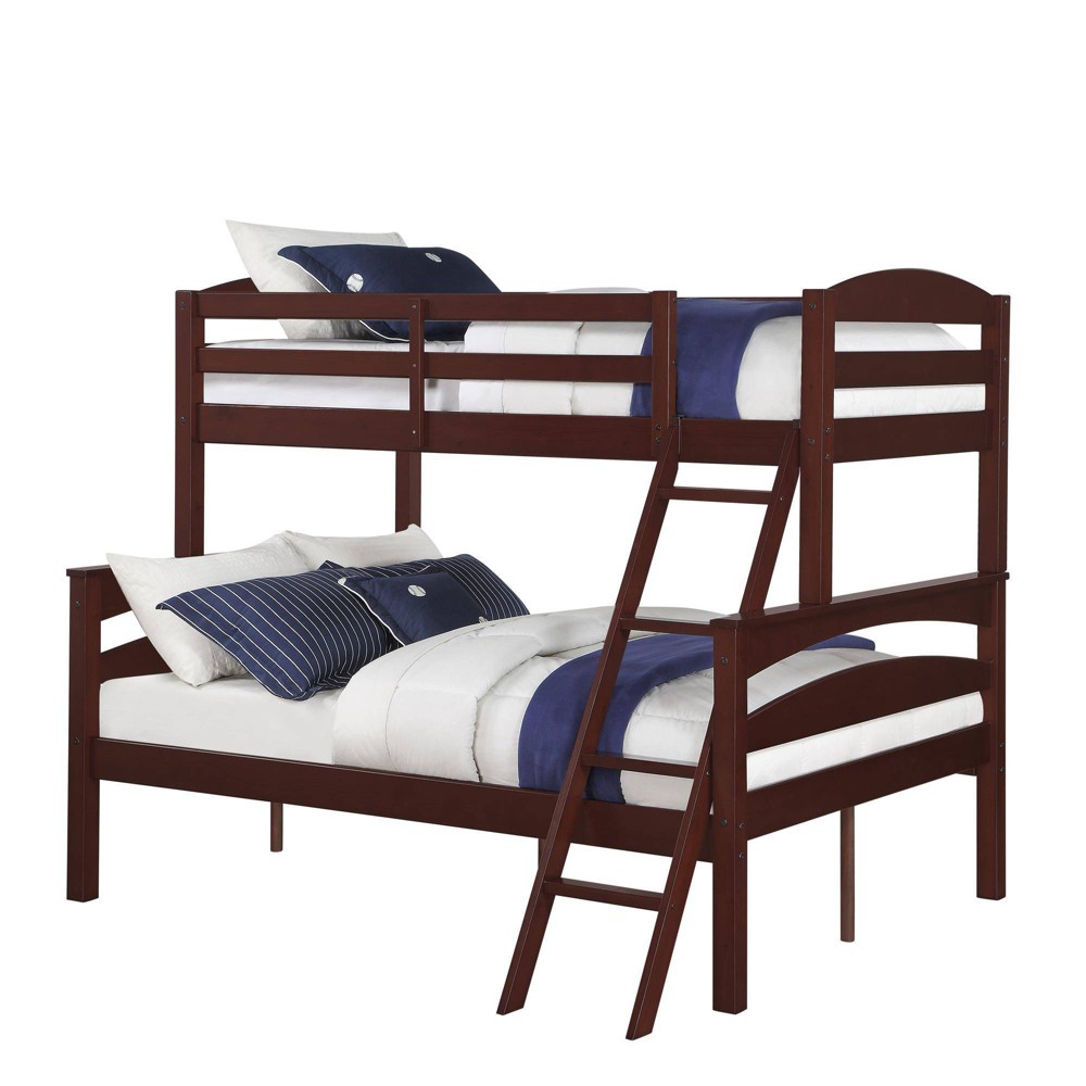 Photos - Bed Frame Twin Over Full Melvin Kids' Wood Bunk Bed Espresso - Room & Joy