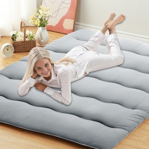 Japanese Floor Futon Mattress - Thick Tatami Sleeping Pad for Twin/Full/Queen, Portable Lounger Bed - 1 of 4