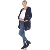 Maternity Hooded Open Front High Pile Fleece Coat -White Mark - 2 of 4
