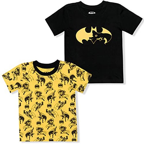 Batman Boy's 2-pack Short Sleeve Graphic Tee Playwear Set, 100% Cotton ...