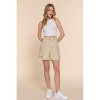 Slickblue Women's Casual Belted Cargo Shorts - Cotton Stretch with Pockets, Beige/Coffee/Navy, Size S-L - 3 of 4