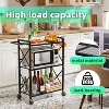 Simple Trending Rolling Cart, 3 Tier Bar Cart with Wheels, Heavy Duty Metal Storage Dining Cart for Kitchen, Black - 3 of 4