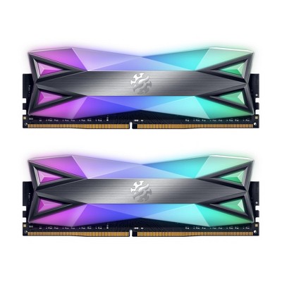 XPG SPECTRIX D60 RGB Desktop Memory 16GB (2x8GB) DDR4 3200MHz CL16 GREY - 2pc