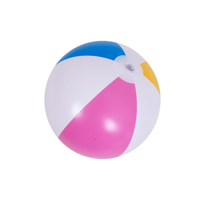 Pool Central 16" Inflatable 6-Panel Beach Ball Swimming Pool Toy - White/Pink, 1 of 10
