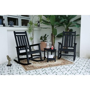 Sapphtopaz Patio Furniture Set Wicker Foldable Patio Chairs Lounge Wooden Chairs and Circular Table for Patio, Backyard, Terrace, Outdoor - 1 of 4