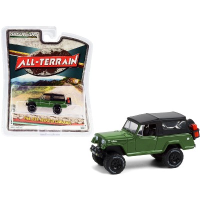 1968 Jeep Jeepster Commando with Off-Road Parts Dark Green w/Black Soft Top "All Terrain" 1/64 Diecast Model Car by Greenlight