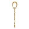 Black Bow Jewelry 14k Yellow Gold Girl Walking with Flowers Pendant, 10mm - 2 of 4