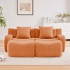 Aukfa Modular Teddy Fabric Sofa,Convertible Modular Sectional Sofa Set with 2 Ottomans, 2-Seats Soft Boneless Design for Living Room - 3 of 4