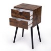 NicBex Nightstand with 2 Drawers,Set of 2 Side Table with Storage Space and Free Handle Design,Bedside Table for Bedroom,Living Room - 4 of 4