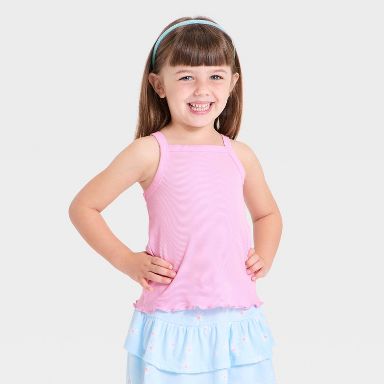 Toddler Girls' Ribbed Tank Top - Cat & Jack™ Pink 12M