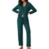 Ekouaer Pajamas Women's Long Sleeve Sleepwear Soft Button Down Loungewear Pjs Lounge Set Nightwear - 4 of 4