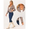 Allegra K Women's Faux Suede Lapel Collar Moto Biker Jacket - 2 of 4