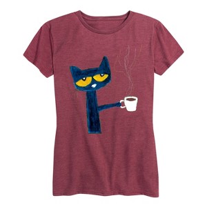 Women's - Pete The Cat - With Coffee Short Sleeve Graphic T-Shirt - 1 of 4