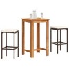 vidaXL Patio Bar Set Outdoor Garden Furniture Solid Wood Acacia and Poly Rattan - Brown 2 Piece - 2 of 4