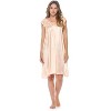 Casual Nights Women's Cap Sleeve Rose Satin Tricot Nightgown - 2 of 4
