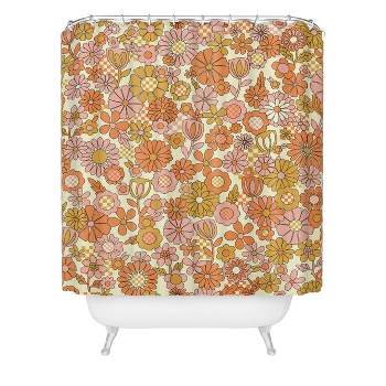 Jenean Morrison Checkered Past Shower Curtain Coral - Deny Designs