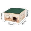 Artloge Large Wooden Hedgehog House Predator Proof Guinea Pig Small Animal Hibernation Shelter Hideout Wood Habitat Nest Box House with Felt Roofing - 3 of 4